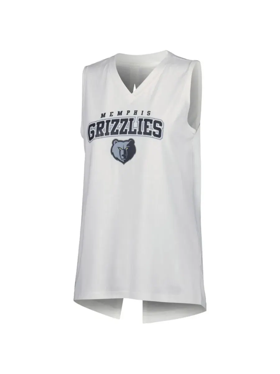 Женский топ без рукавов с принтом Memphis Grizzlies Paisley Peekaboo LevelWear — изображение 2 из 3, белый