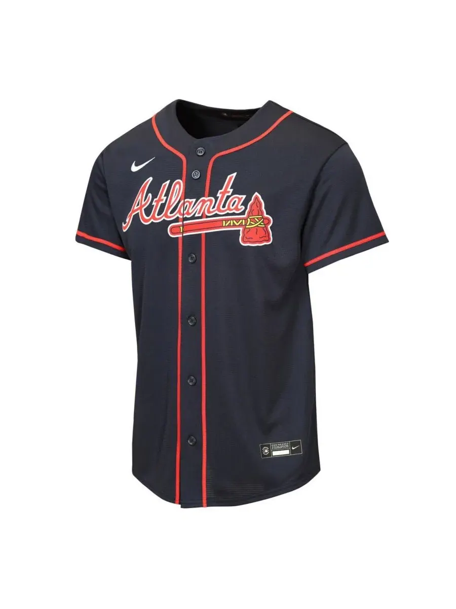 Детская футболка-джерси Nike Atlanta Braves Alternate Replica — изображение 3 из 3, темно-синий
