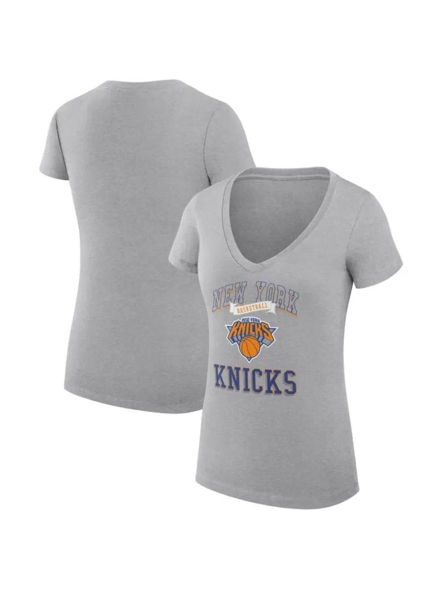 Футболка женская с v-образным вырезом, с логотипом New York Knicks G-III 4Her by Carl Banks