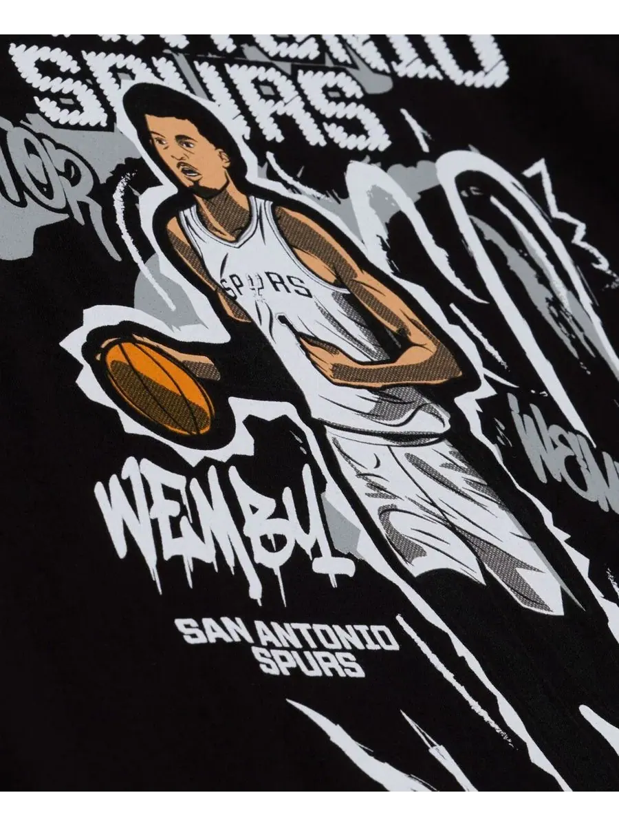 Футболка с принтом Victor Wembanyama Mitchell & Ness — изображение 2 из 4, черный