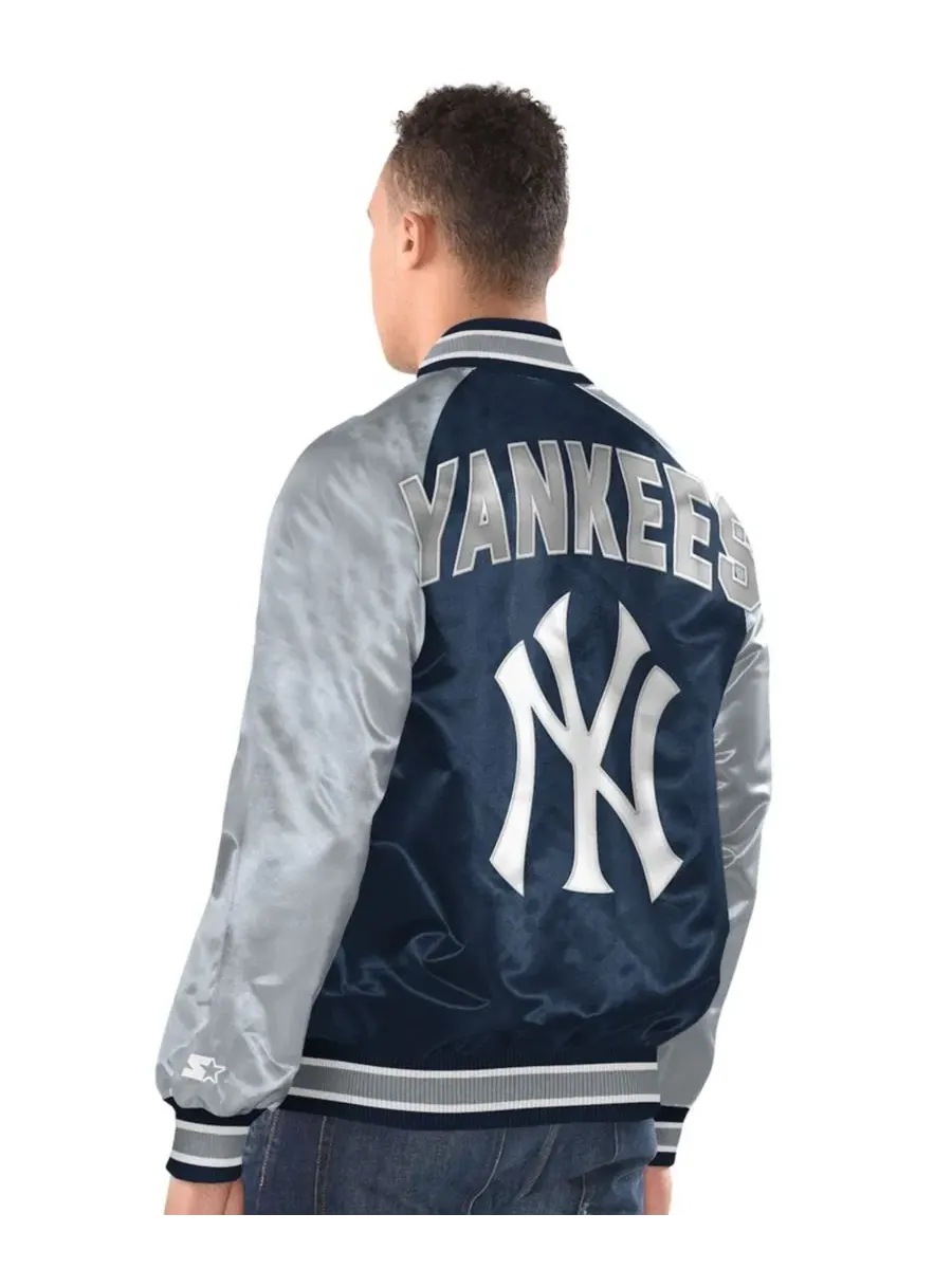 Куртка-ветровка с raglan-рукавами New York Yankees Raglan Blitz Varsity Starter — изображение 2 из 4, темно-синий серый