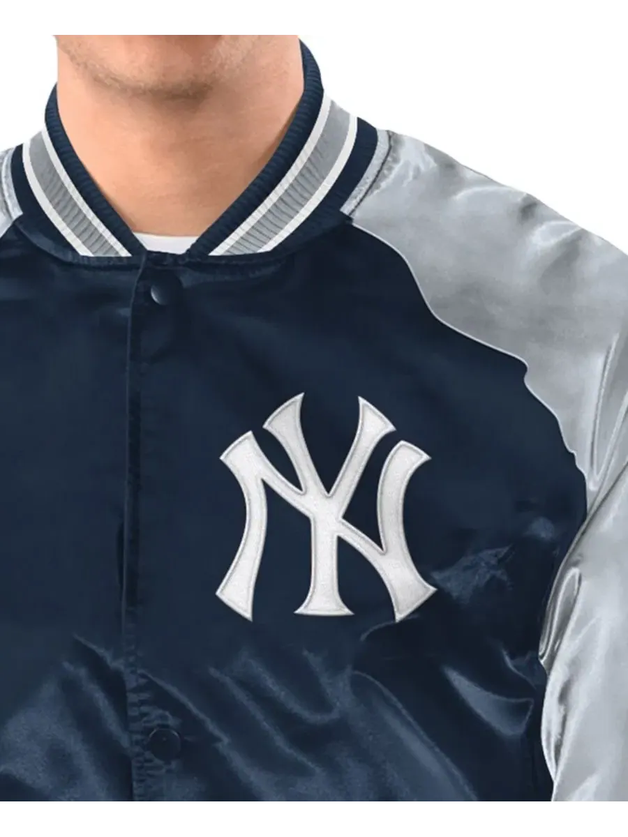 Куртка-ветровка с raglan-рукавами New York Yankees Raglan Blitz Varsity Starter — изображение 3 из 4, темно-синий серый