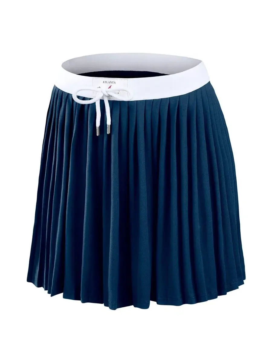 Юбка-шорты с плиссе Navy Atlanta Braves WEAR by Erin Andrews — изображение 2 из 5, темно-синий