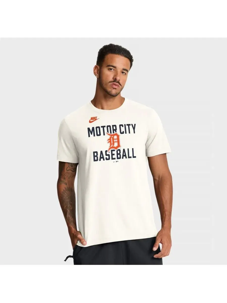 Мужская кремовая футболка Detroit Tigers Cooperstown Collection в стиле 70-х Nike