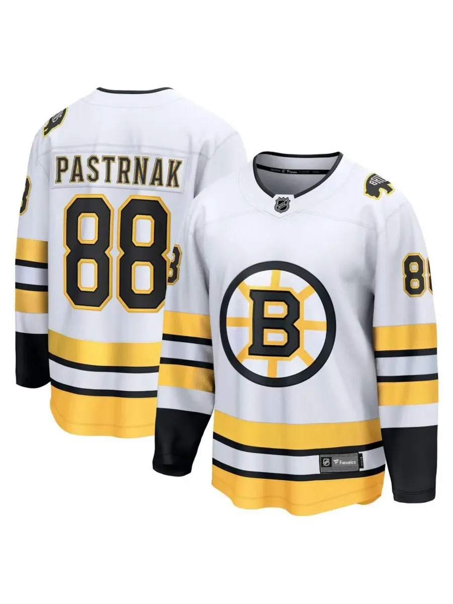 Мужская белая выездная футболка David Pasternak Boston Bruins Breakaway Player Jersey Fanatics