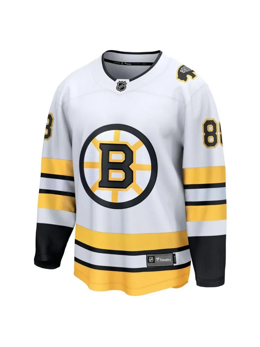 Мужская белая выездная футболка David Pasternak Boston Bruins Breakaway Player Jersey Fanatics — изображение 2 из 3, белый