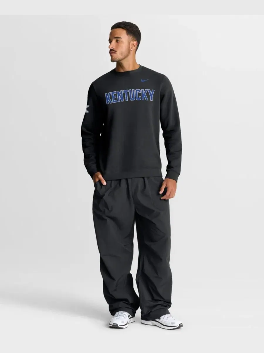 Свитшот с принтом Kentucky Wildcats, модель 2026 Sideline Club Nike — изображение 2 из 5, черный