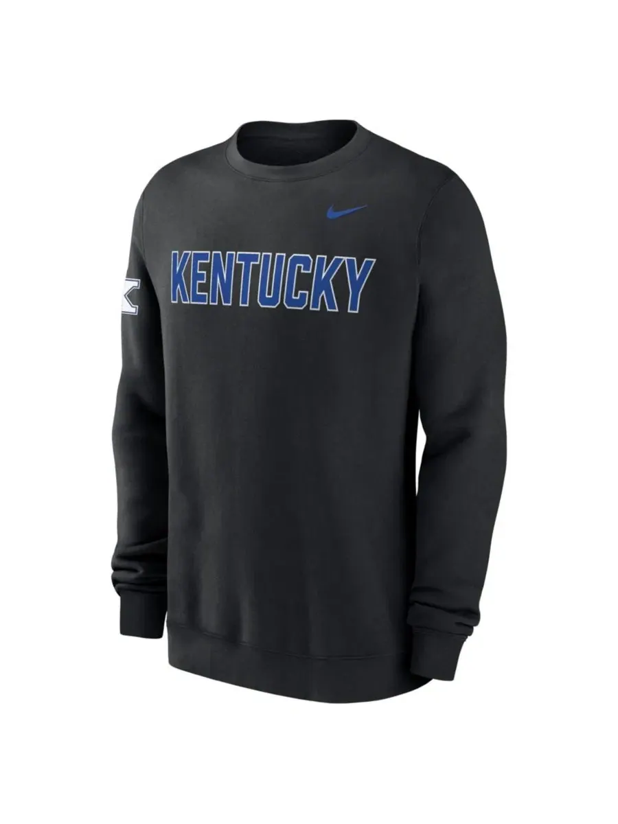 Свитшот с принтом Kentucky Wildcats, модель 2026 Sideline Club Nike — изображение 4 из 5, черный