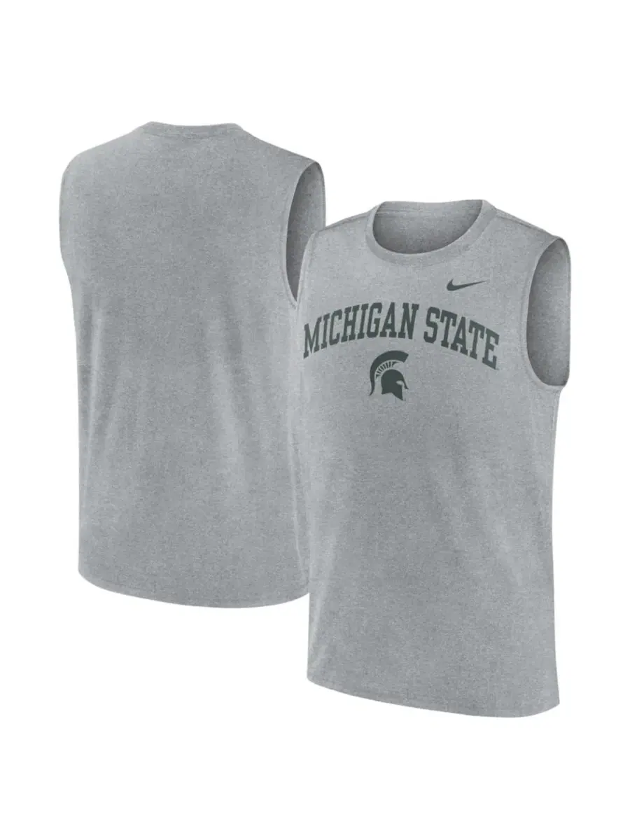 Мужская майка-безрукавка Dri-FIT Michigan State Spartans Primetime Legend Arch Heather Gray Nike