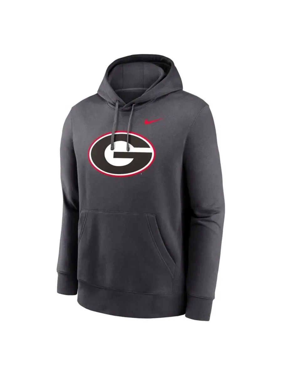 Толстовка-худи с флисовой подкладкой, с принтом, Georgia Bulldogs Nike — изображение 3 из 3, серый