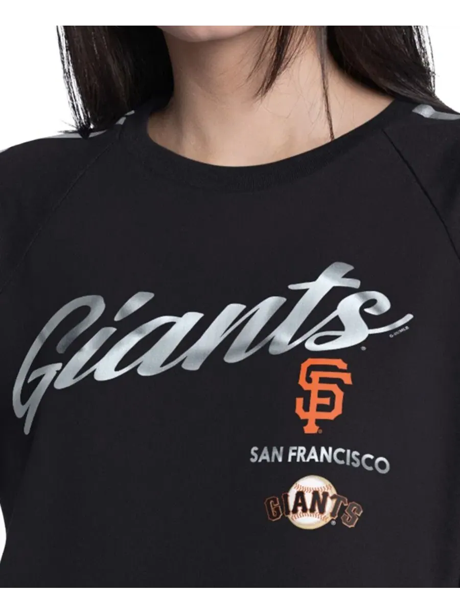 Футболка-реглан с кроп-силуэтом San Francisco Giants Classic Play G-III 4Her by Carl Banks — изображение 3 из 3, черный