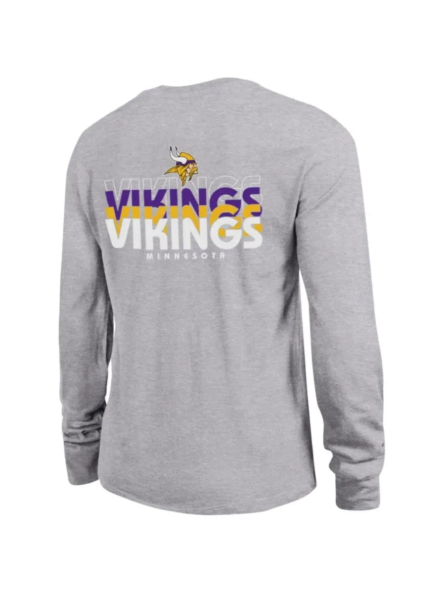 Футболка с длинным рукавом с принтом Minnesota Vikings Champion — изображение 3 из 3, серый