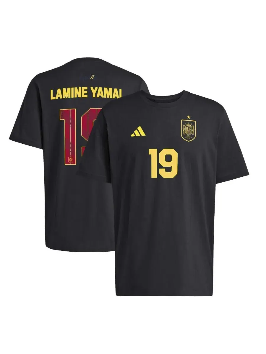 Футболка с именем и номером игрока Lamine Yamal adidas