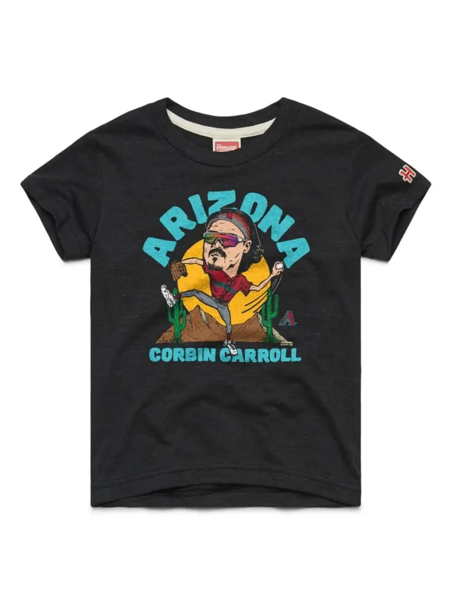 Футболка с принтом Corbin Carroll Charcoal Arizona Diamondbacks Tri-Blend Homage