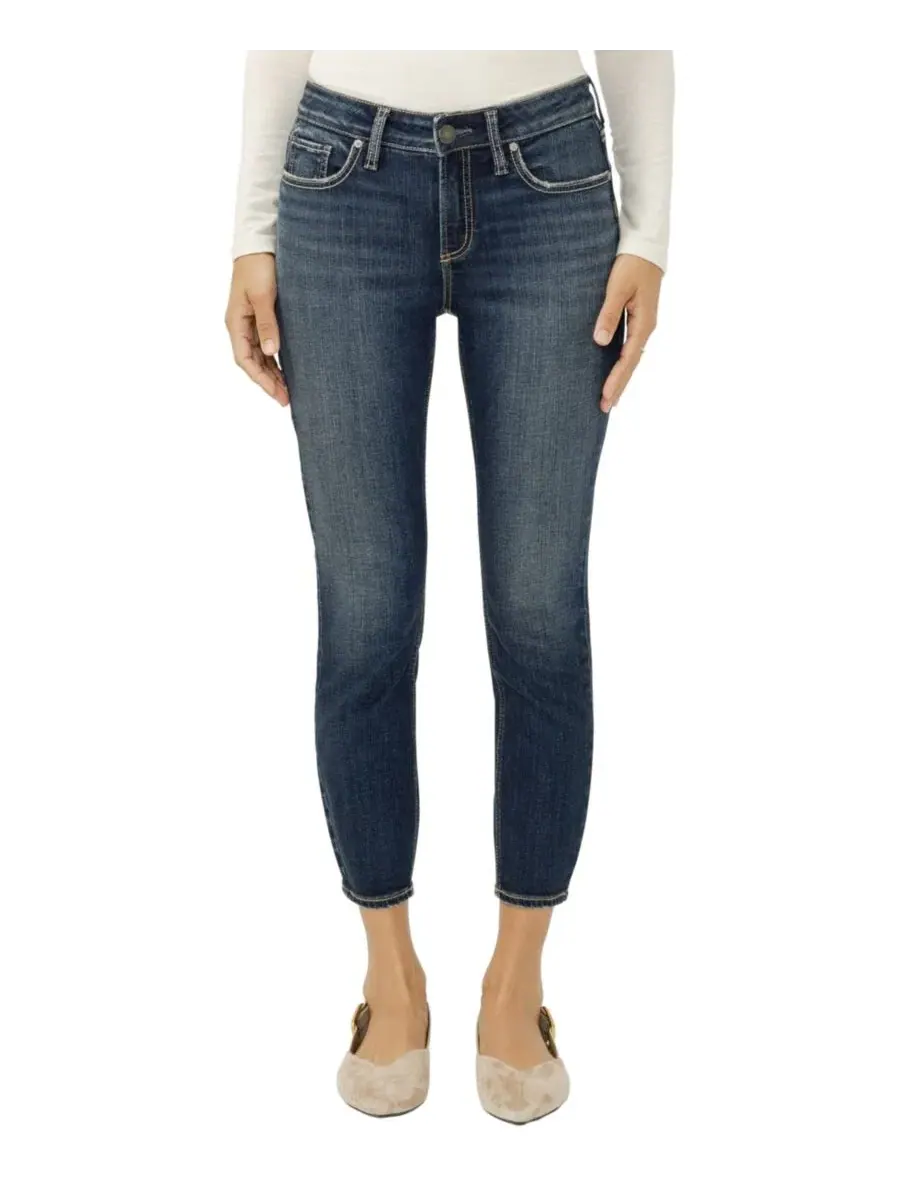 Женские джинсы-скинни Elyse Mid-Rise Cropped Silver Jeans Co., Bonnie