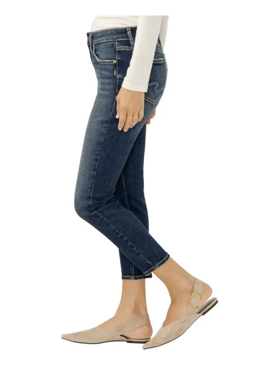 Женские джинсы-скинни Elyse Mid-Rise Cropped Silver Jeans Co., Bonnie — изображение 2 из 4