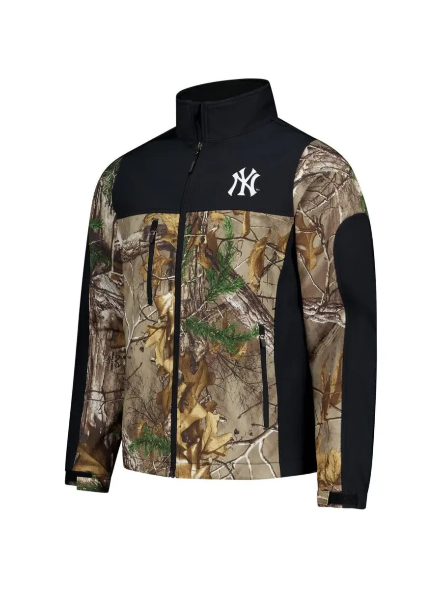 Мужская куртка New York Yankees Hunter Softshell Realtree на молнии, камуфляжная расцветка Dunbrooke — изображение 2 из 4