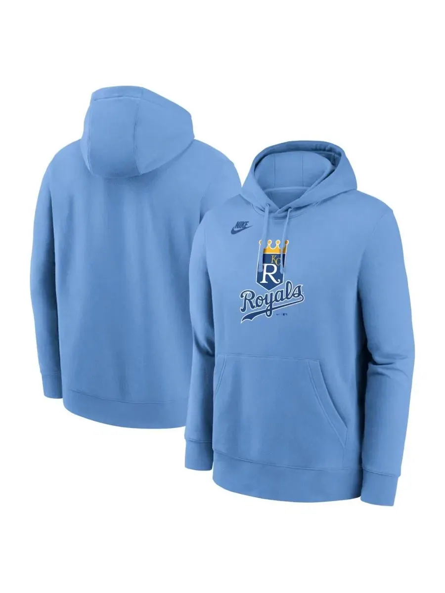 Мужская светло-голубая толстовка с капюшоном Kansas City Royals Cooperstown Collection Logo Club