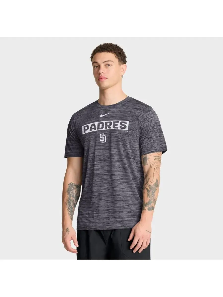 Мужская черная футболка San Diego Padres Velocity Dri-FIT Nike