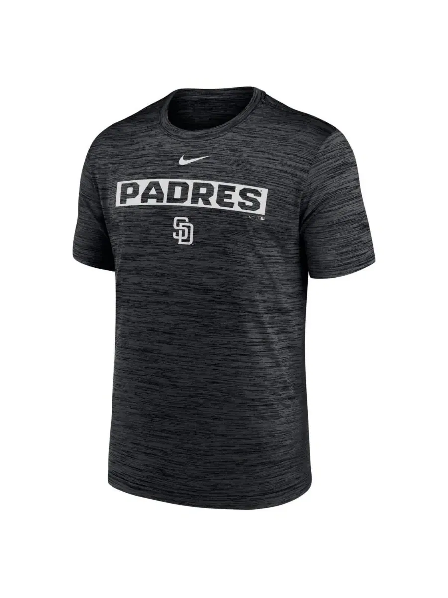Мужская черная футболка San Diego Padres Velocity Dri-FIT Nike — изображение 4 из 8, черный