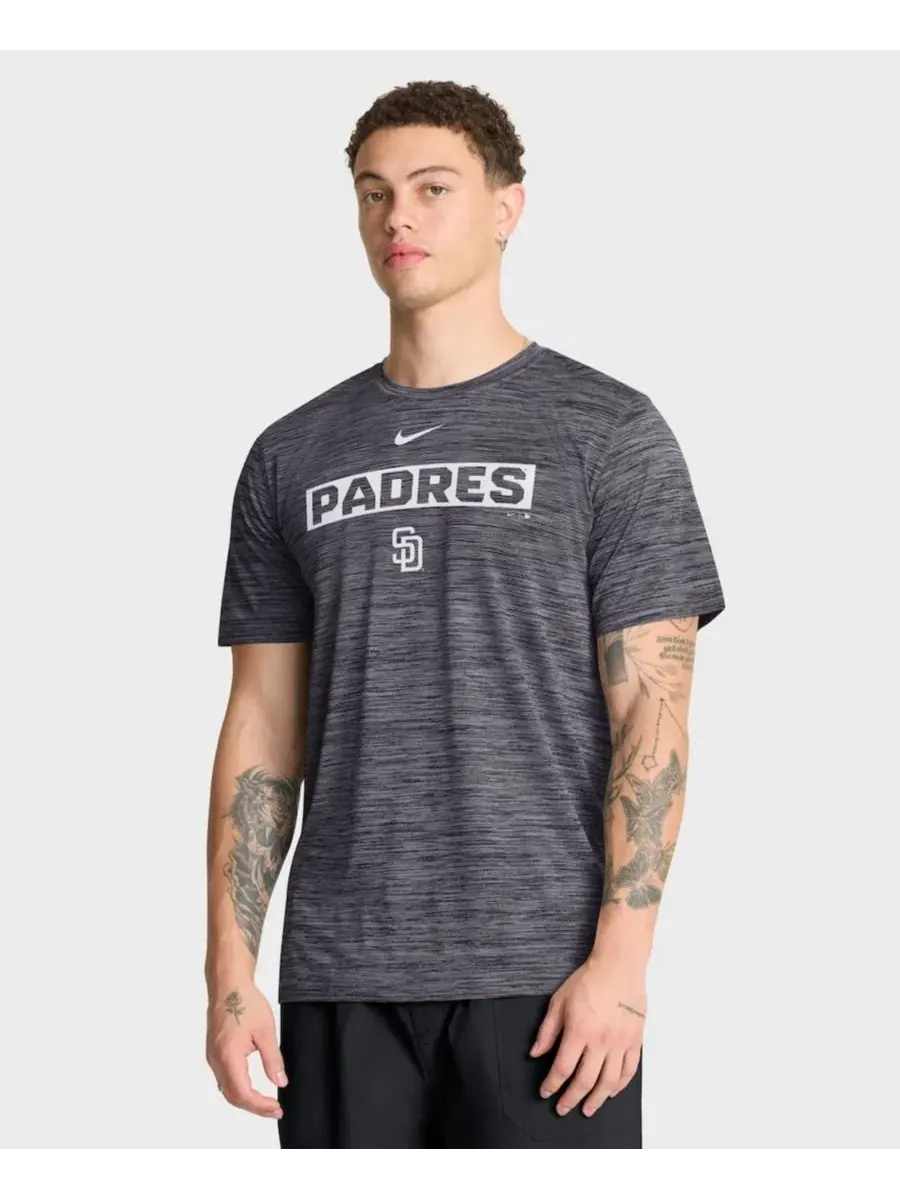 Мужская черная футболка San Diego Padres Velocity Dri-FIT Nike — изображение 8 из 8, черный