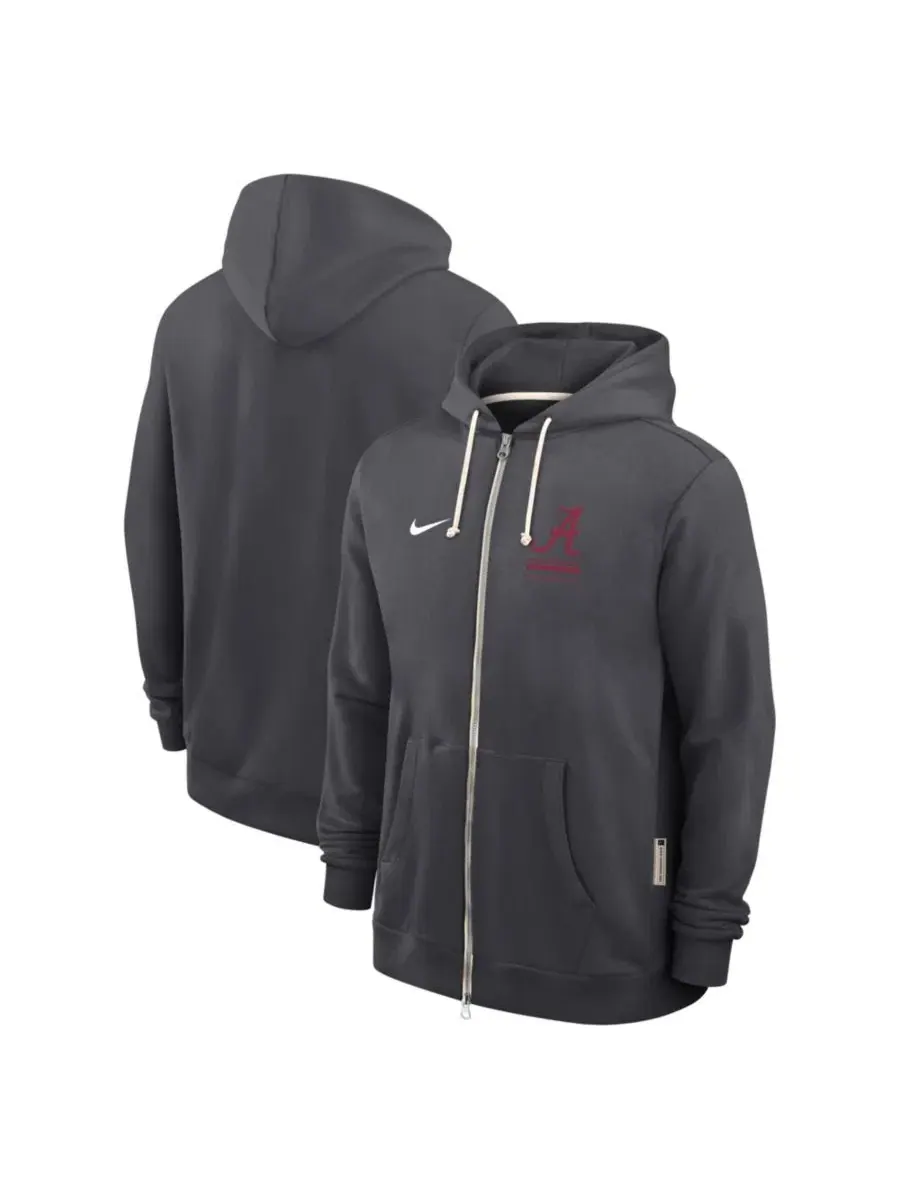 Худи с капюшоном и полной молнией Nike Alabama Crimson Tide 2026 Sideline Standard Issue Dri-FIT