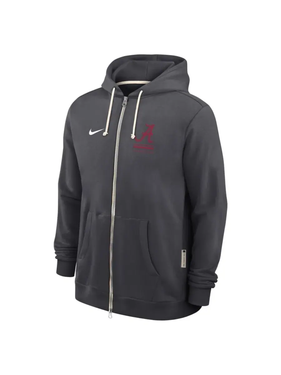 Худи с капюшоном и полной молнией Nike Alabama Crimson Tide 2026 Sideline Standard Issue Dri-FIT — изображение 2 из 3, серый