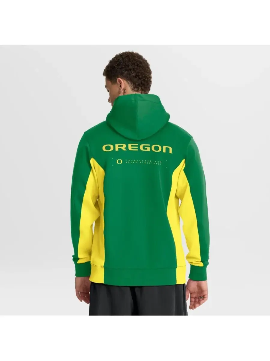 Флисовая куртка-худи с полной застежкой-молнией Oregon Ducks Dri-FIT Game Nike — изображение 2 из 5, зеленый желтый