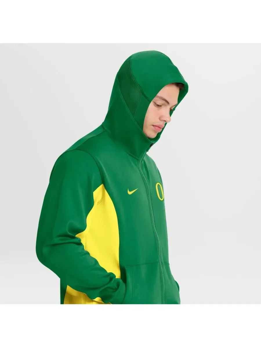 Флисовая куртка-худи с полной застежкой-молнией Oregon Ducks Dri-FIT Game Nike — изображение 4 из 5, зеленый желтый