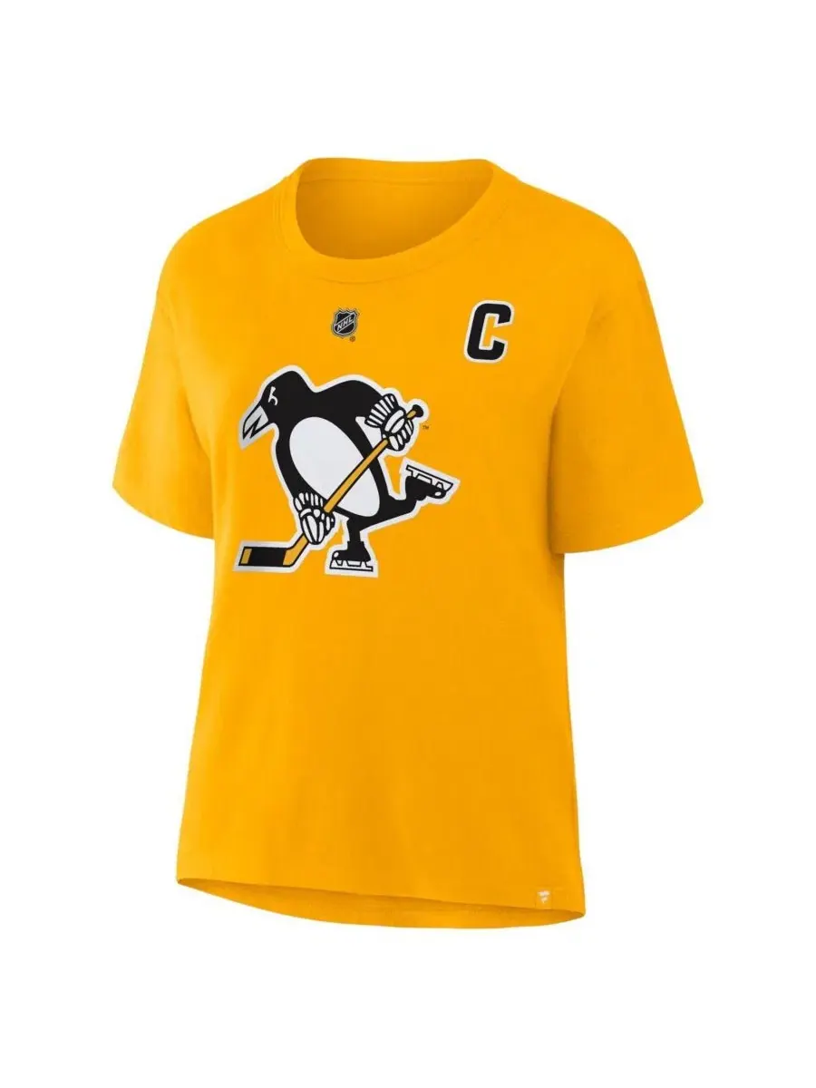 Футболка с именем и номером Sidney Crosby Gold Pittsburgh Penguins Fanatics — изображение 2 из 3, золото