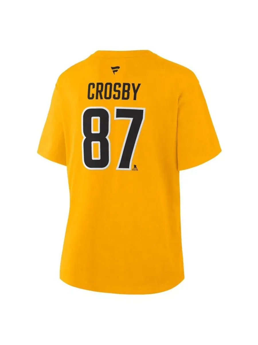 Футболка с именем и номером Sidney Crosby Gold Pittsburgh Penguins Fanatics — изображение 3 из 3, золото