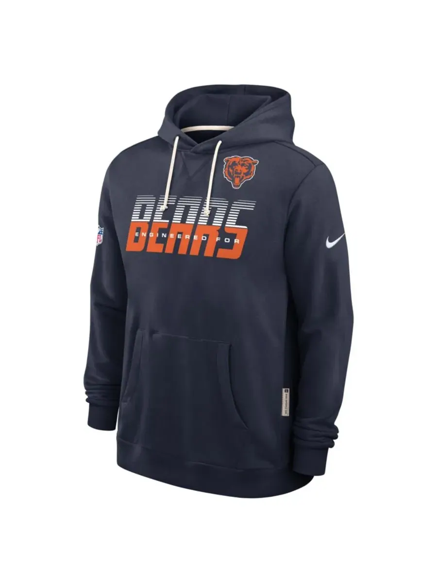 Худи с капюшоном Nike Chicago Bears Sideline Standard Issue Dri-FIT — изображение 2 из 3, темно-синий
