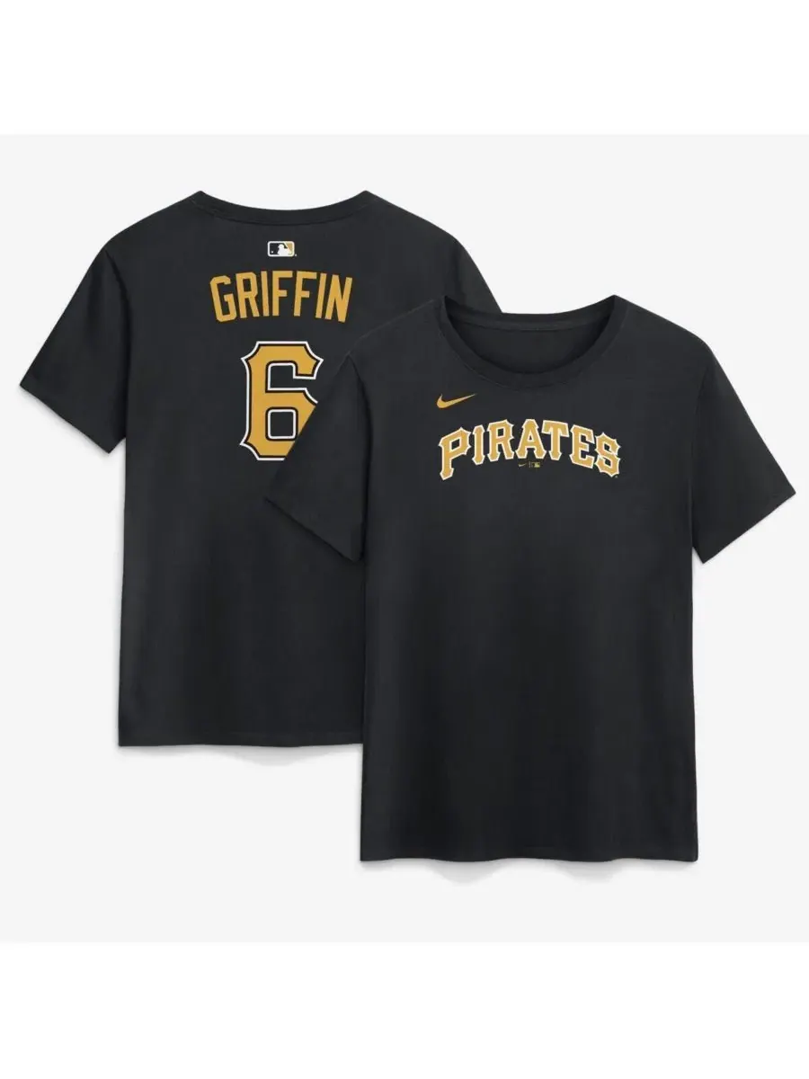 Футболка с именем и номером Konnor Griffin Black Pittsburgh Pirates Nike