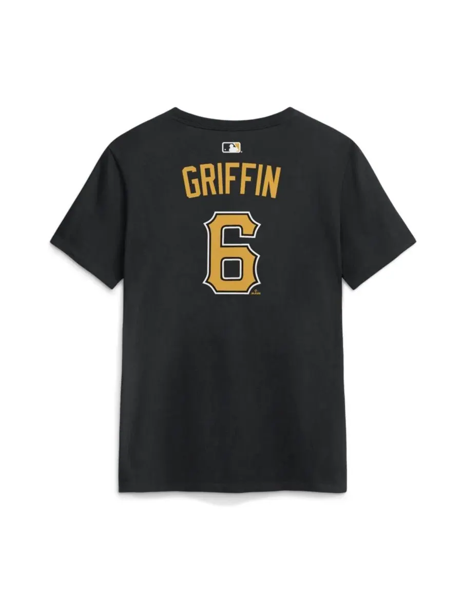 Футболка с именем и номером Konnor Griffin Black Pittsburgh Pirates Nike — изображение 3 из 3, черный