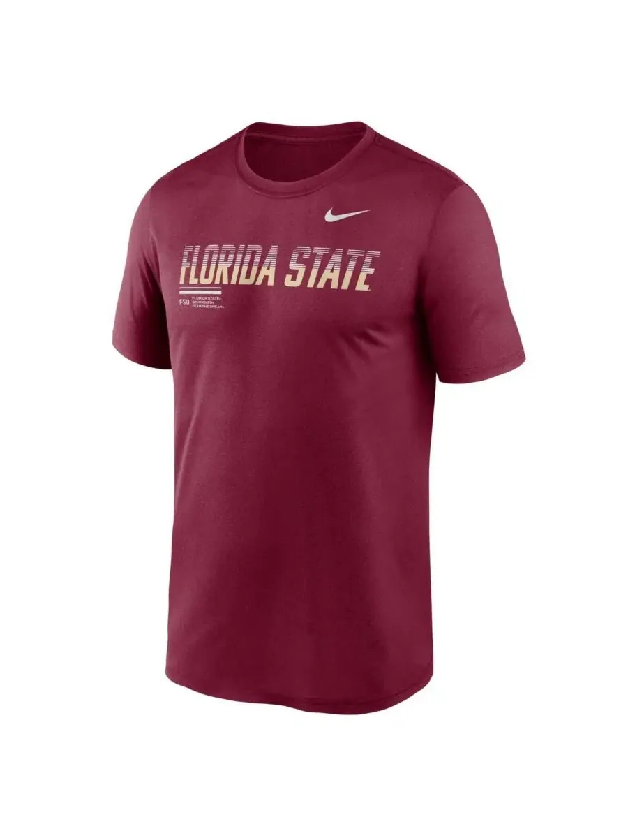 Футболка с коротким рукавом Dri-FIT Florida State Seminoles Sideline Legend Nike — изображение 2 из 5, гранат