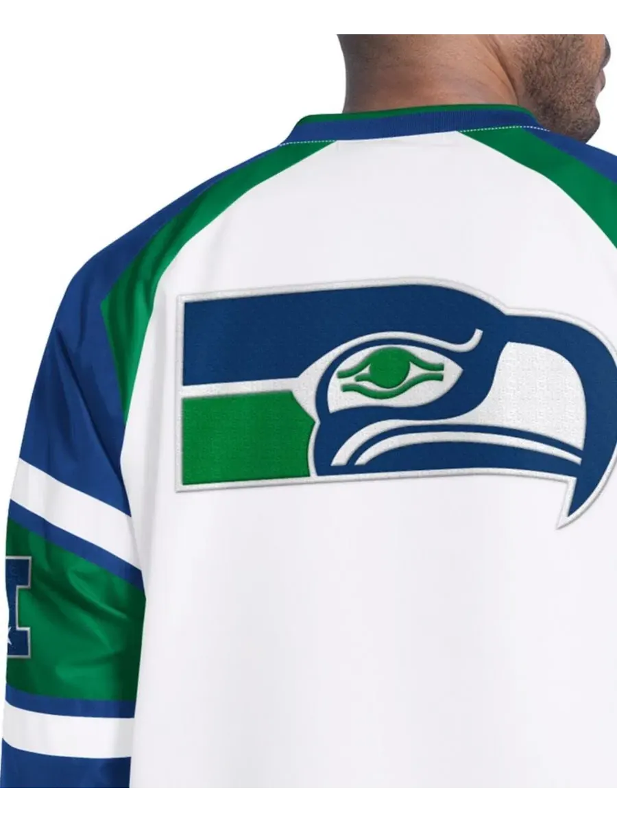 Куртка-пуловер реглан с принтом Seattle Seahawks Starter — изображение 4 из 4, белый