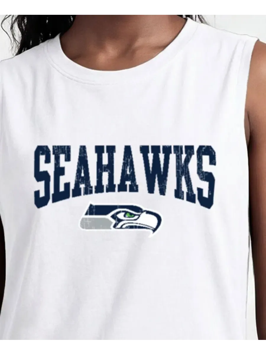 Женский топ-майка без рукавов с принтом Seattle Seahawks Champion — изображение 2 из 5, белый