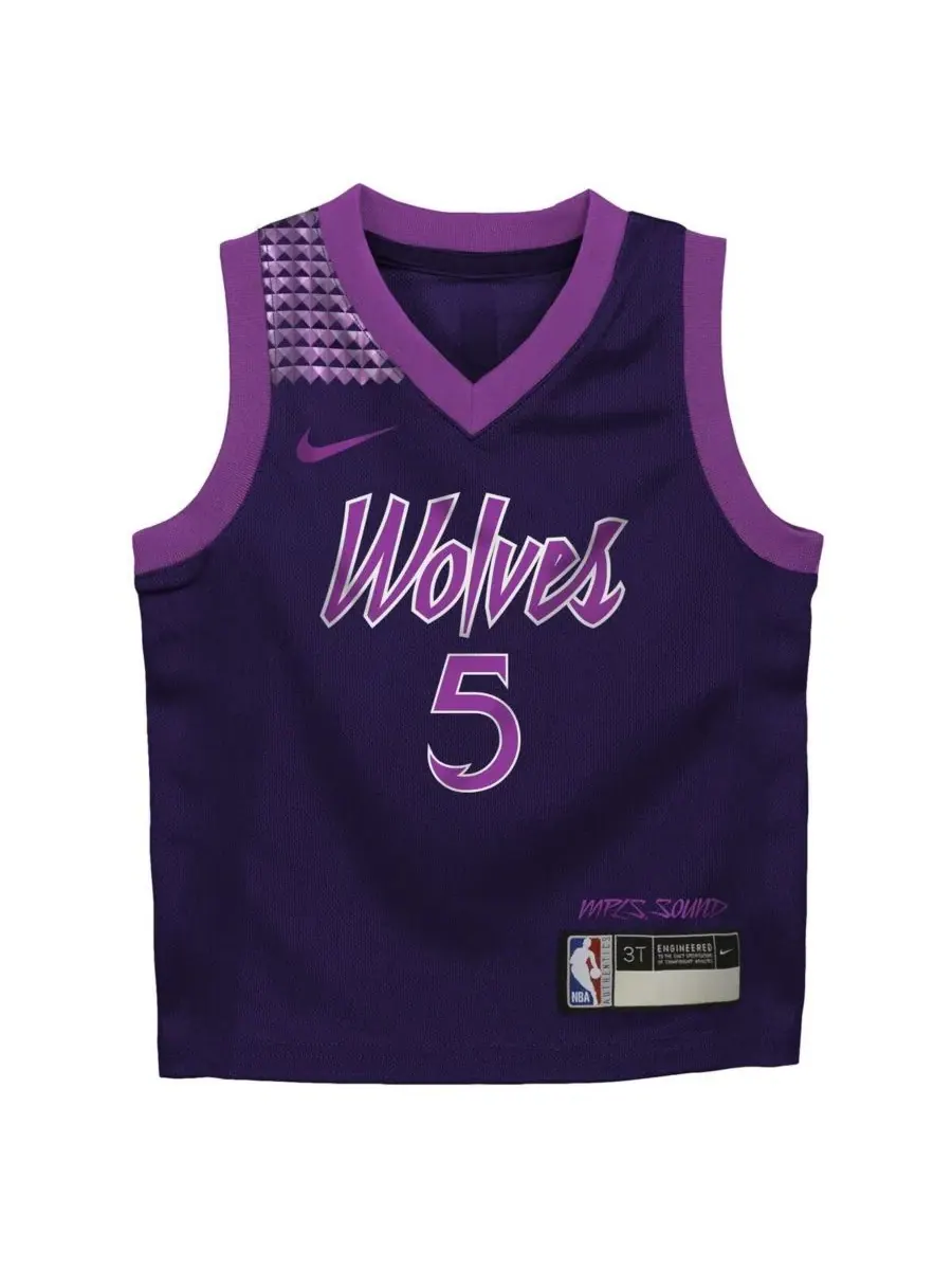 Детский баскетбольный джерси Anthony Edwards Purple Minnesota Timberwolves 2025/26 City Edition — изображение 2 из 3