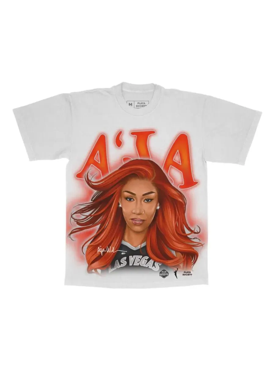 Футболка A'ja Wilson White Las Vegas Aces Player Playa Society