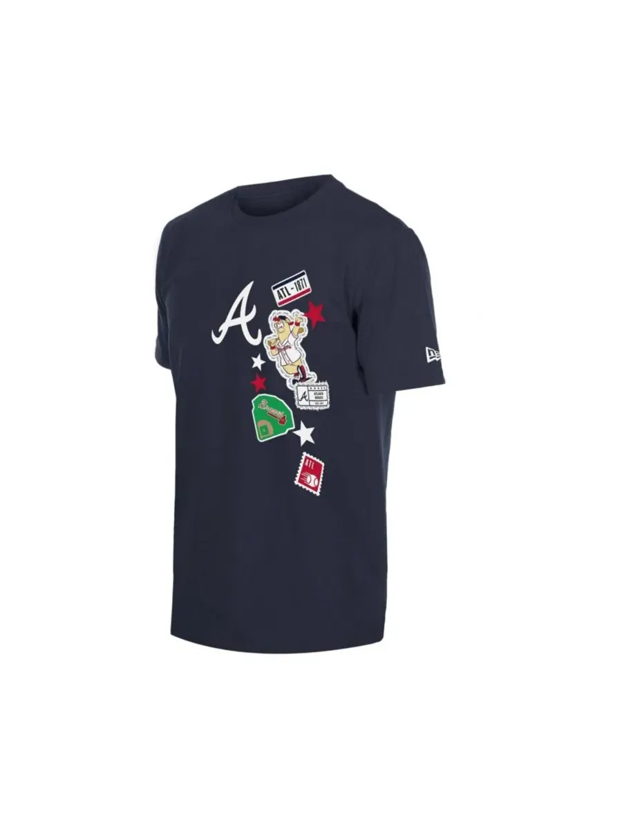 Футболка с принтом Atlanta Braves City Patch New Era — изображение 3 из 4, темно-синий