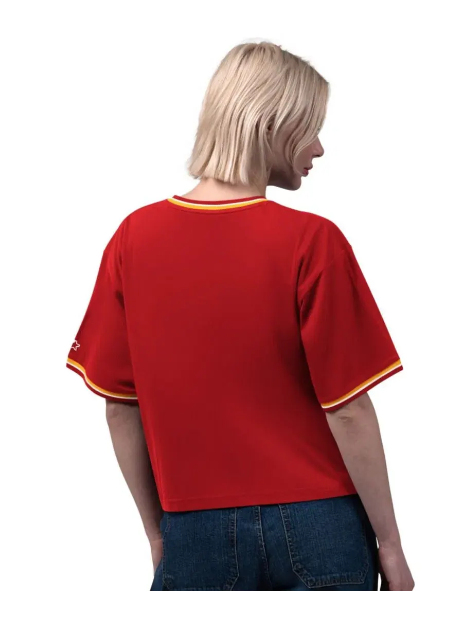 Футболка оверсайз с принтом Ace Cropped-Oversized T-Shirt Starter — изображение 2 из 2, красный