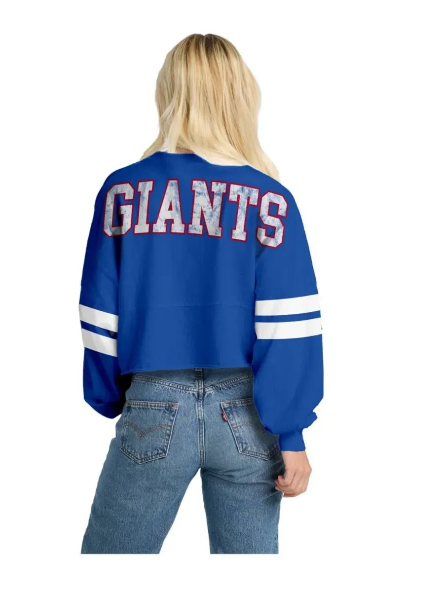 Футболка оверсайз с принтом New York Giants Oversized Cropped Long-Sleeve T-Shirt Spirit Jersey — изображение 2 из 2