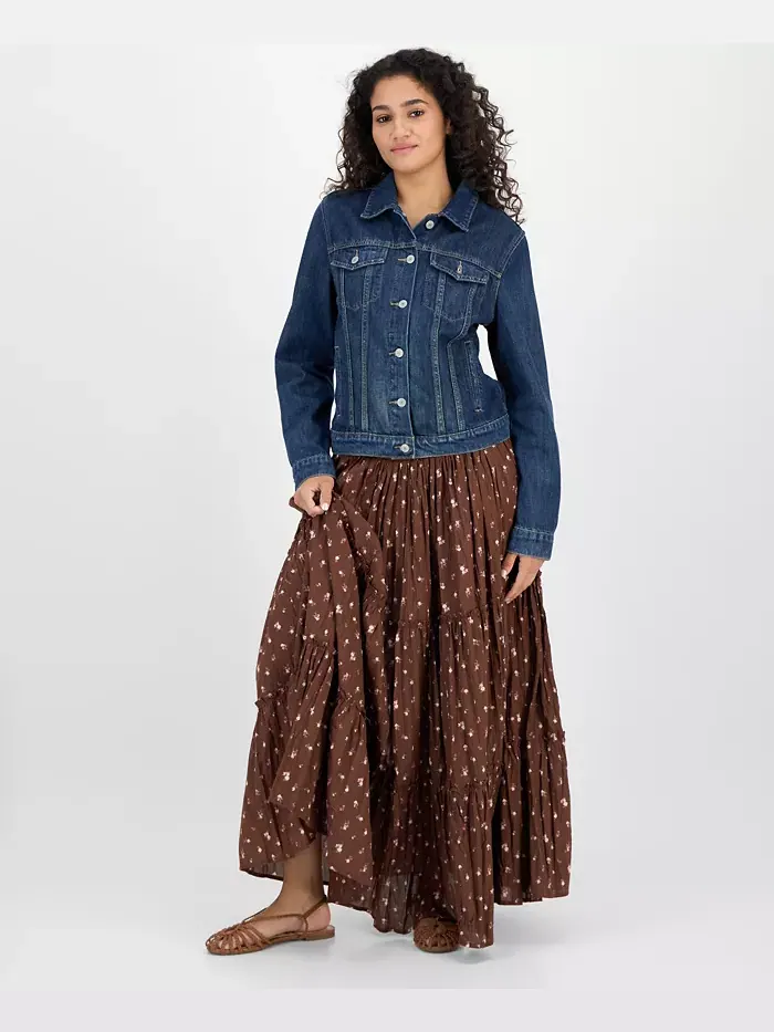 Хлопковая джинсовая куртка в стиле Trucker Lucky Brand — изображение 2 из 4