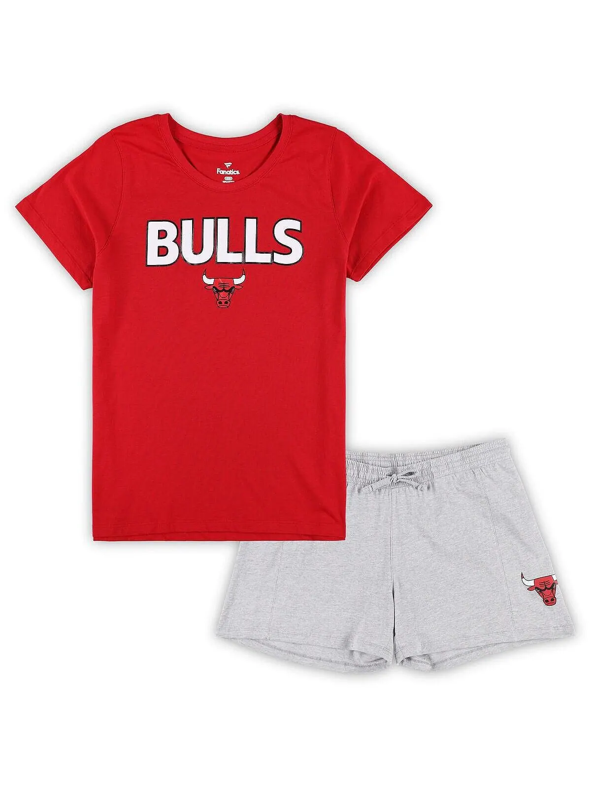 Женский комбинированный комплект из футболки и шорт больших размеров Chicago Bulls красного и