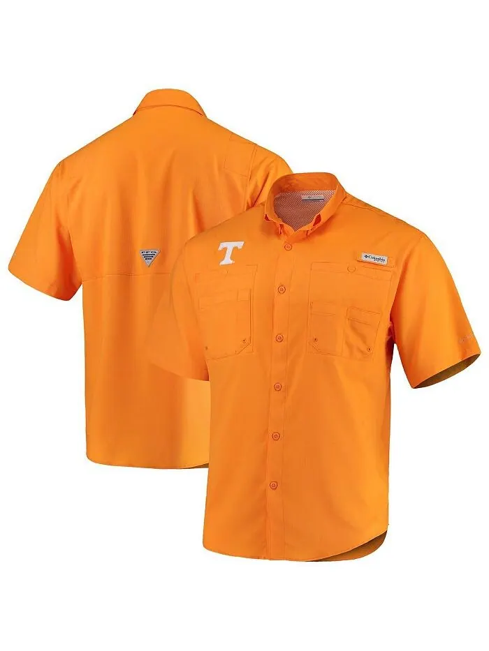 Мужская теннисная оранжевая рубашка Tennessee Volunteers PFG Tamiami Columbia