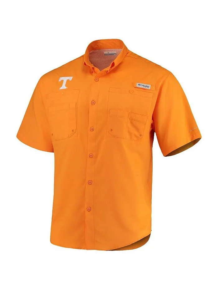 Мужская теннисная оранжевая рубашка Tennessee Volunteers PFG Tamiami Columbia — изображение 2 из 4, оранжевый