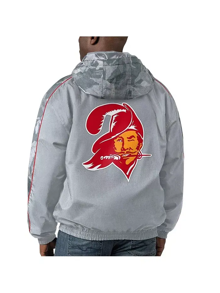 Мужская серая потертая куртка Tampa Bay Buccaneers Thursday Night Gridiron Throwback на молнии — изображение 2 из 2