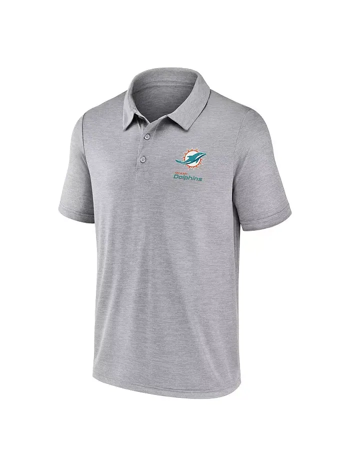 Мужская серая поло Miami Dolphins Making Waves Fanatics — изображение 2 из 3