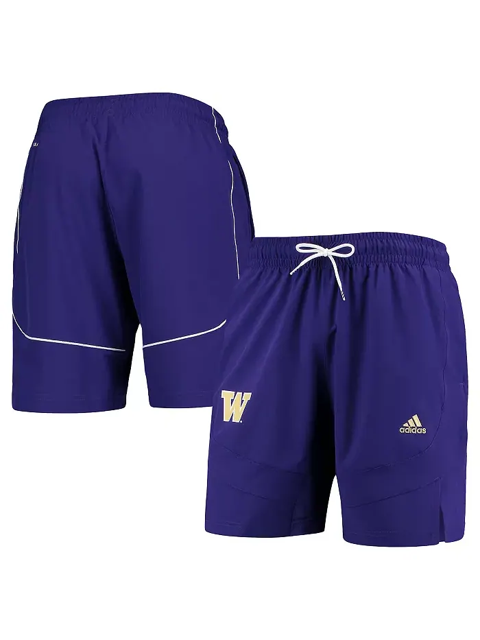 Мужские шорты для баскетбола Washington Huskies Swingman AEROREADY фиолетового цвета adidas