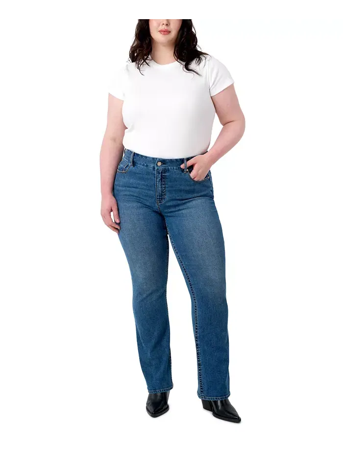 Джинсы Bootcut Plus Size с вырезом на животе Seven7
